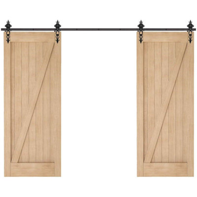 Royal Standard Double Track Barn Door Hardware Kit Homacer Track Length 168 in