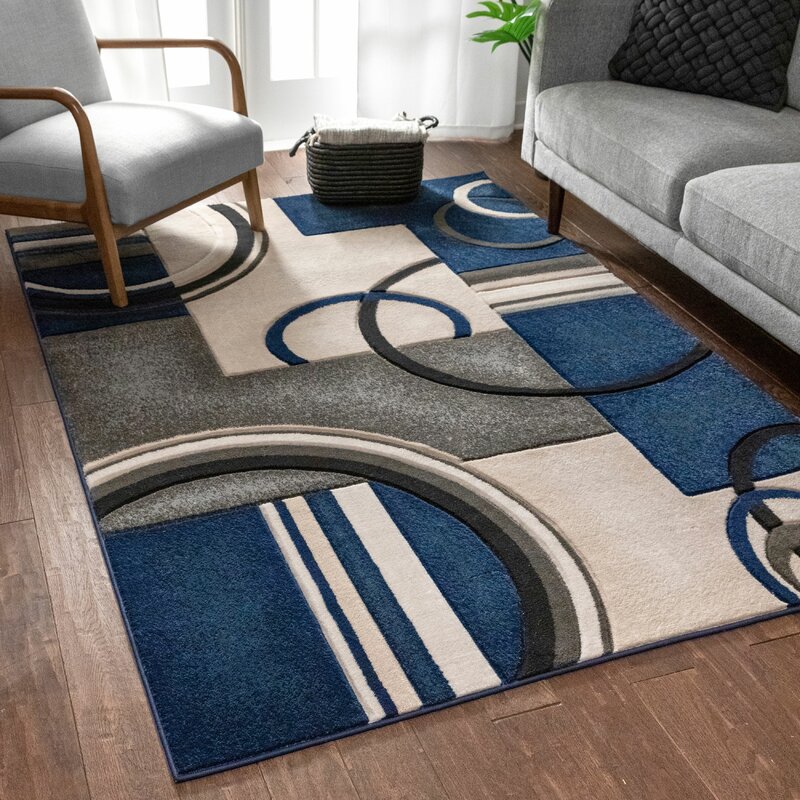 Well Woven Abstract Dark Blue Area Rug & Reviews | Wayfair