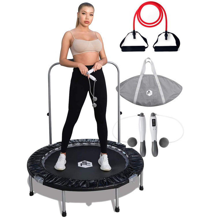 Shape Fit Core 48 Foldable Round Indoor Fitness Trampoline With Handlebar Wayfair