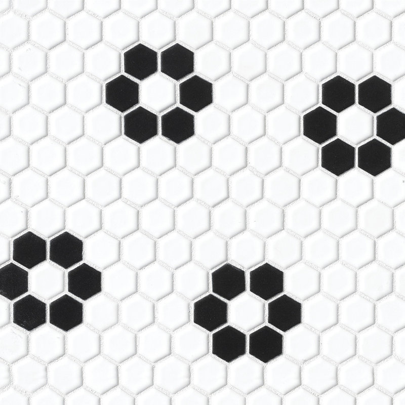 Bedrosians Hex 1 X 1 Porcelain Deco Mosaic Tile In Black And White Wayfair Here are only the best black hexagon wallpapers. hex 1 x 1 porcelain deco mosaic tile in black and white