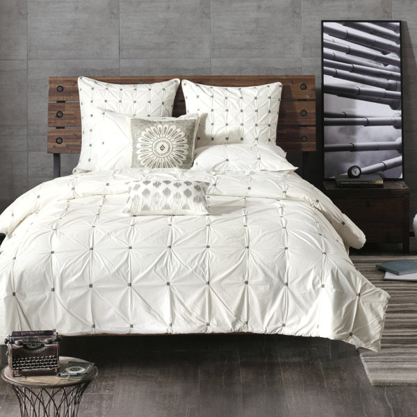 White Embroidered Duvet Cover Wayfair