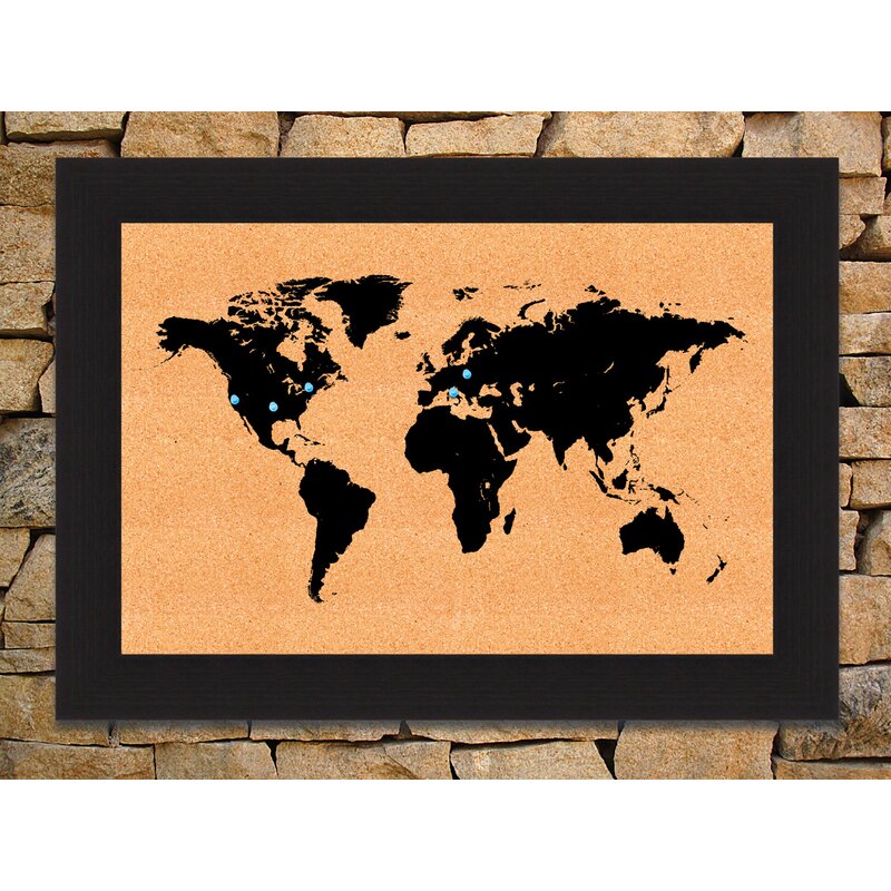 HadleyHouseCo World Map Wall Mounted Bulletin Board