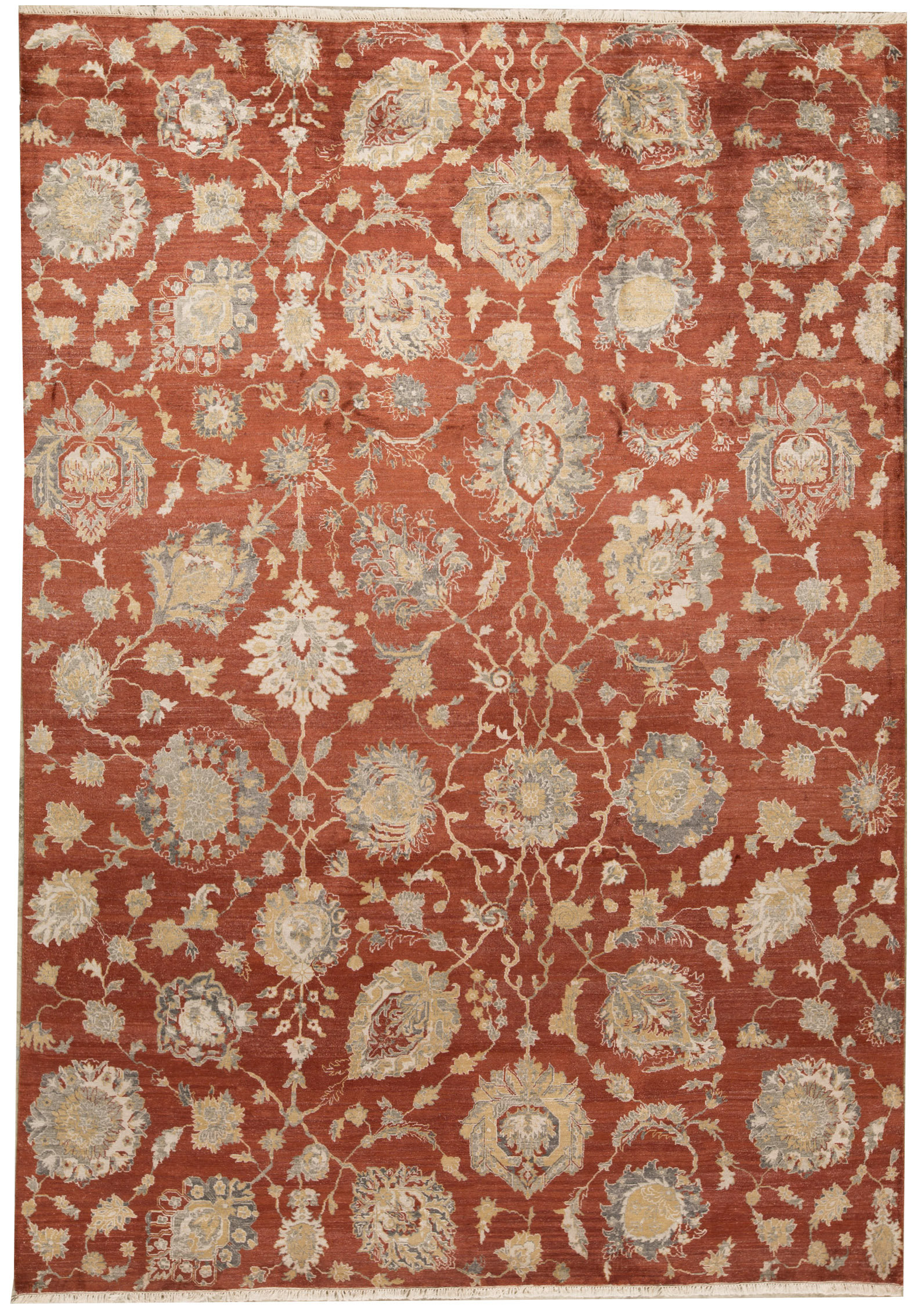 Bokara Rug Co Inc One Of A Kind Windsom Hand Knotted 9 11 X 14 3 Wool Silk Brown Area Rug Wayfair