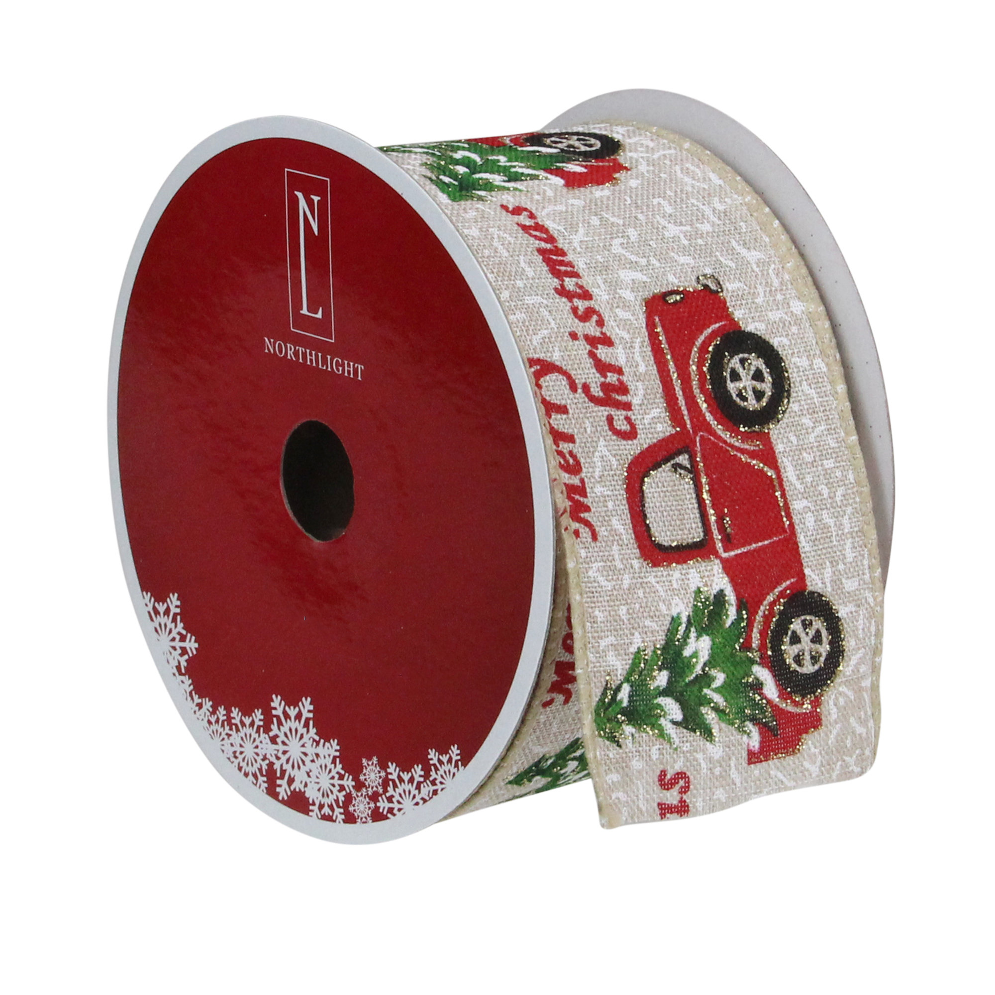 5 Yards Merry Christmas Red Green Glitter Plaid Burlap Like Wired Ribbon 2 1//2/"W