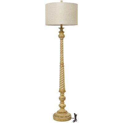 no shade Farmhouse Polystone Turned Style Traditional Floor Lamp