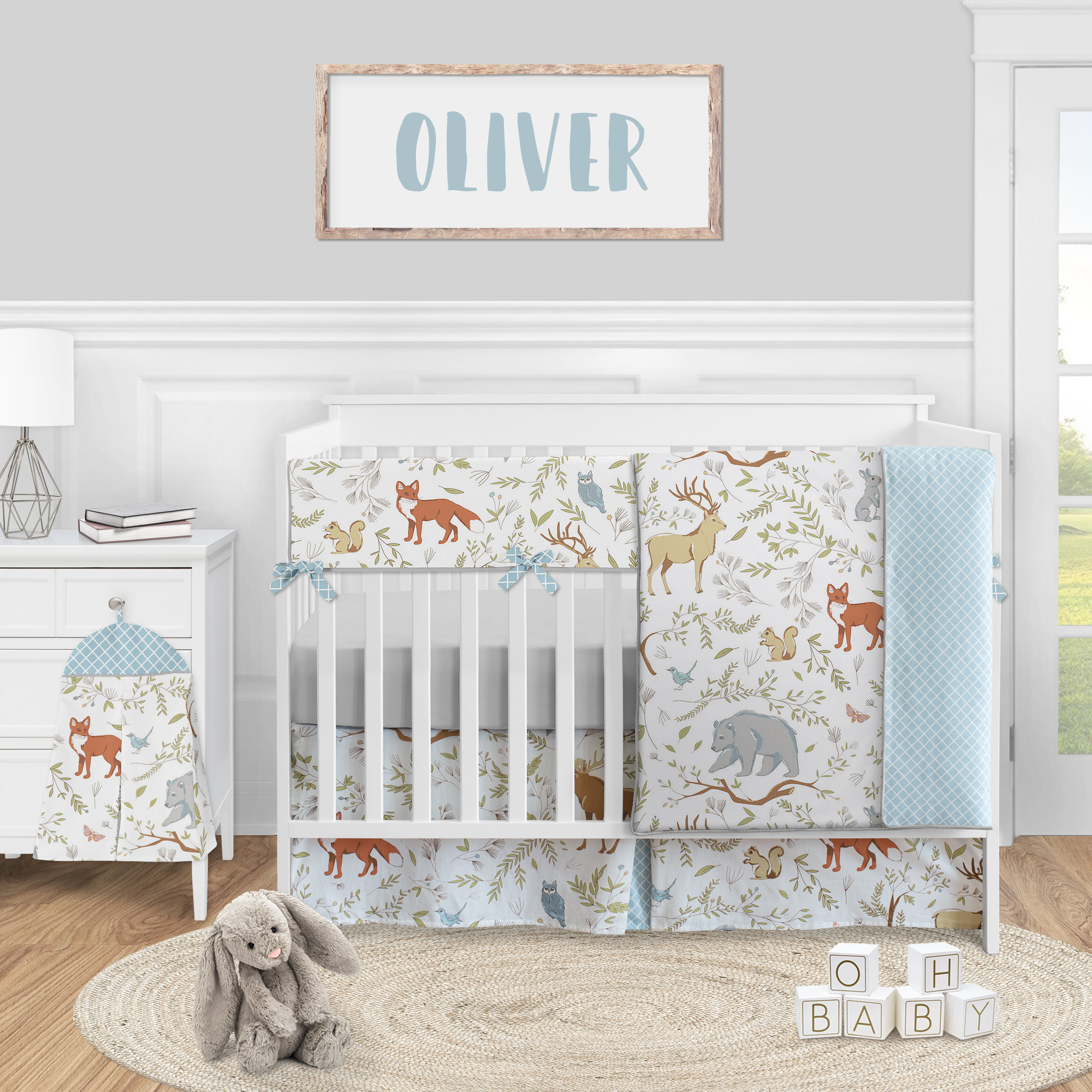 toile crib bedding