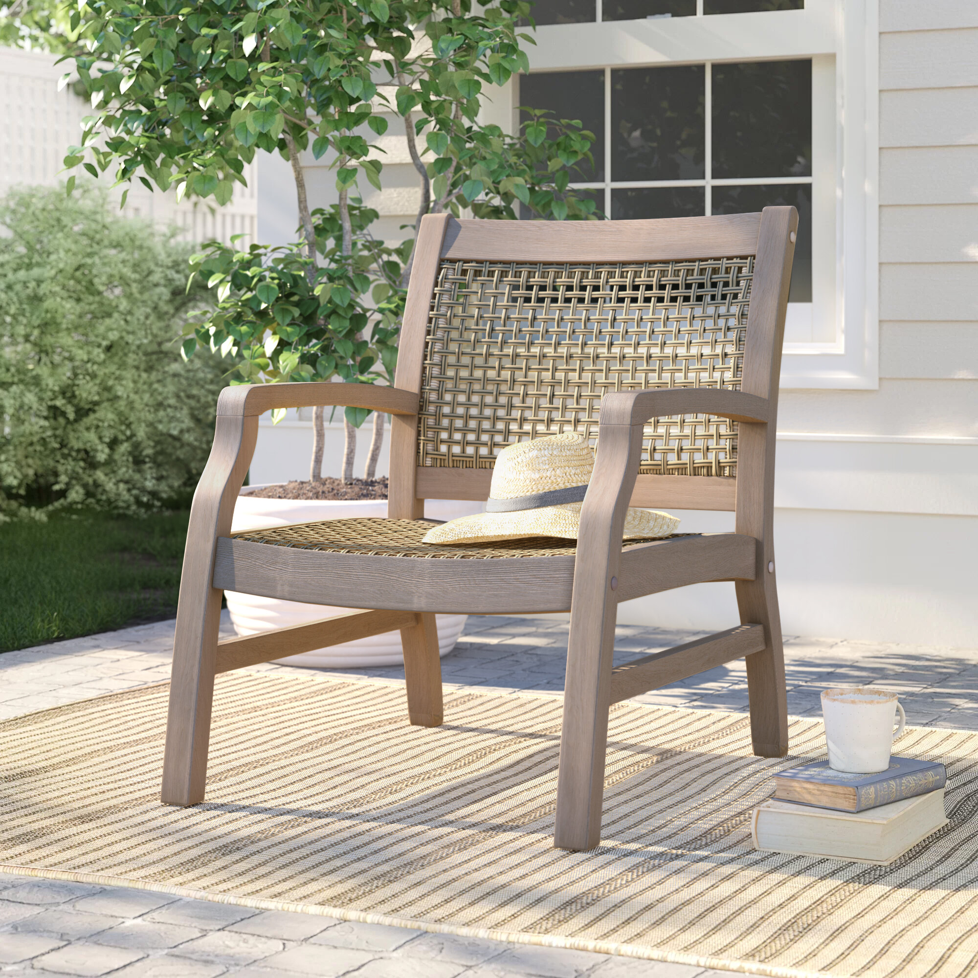 Kiernan Teak Solid Wood Outdoor Club Chair Reviews Birch Lane