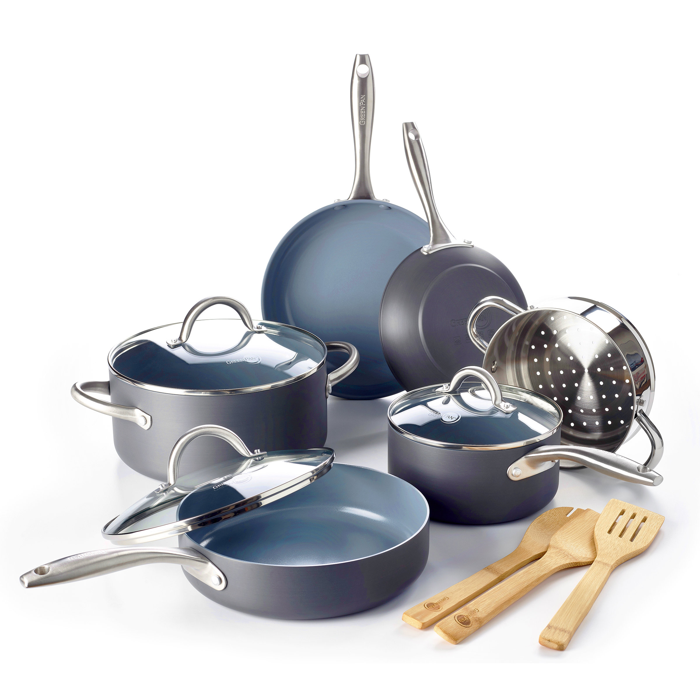 Greenpan Lima 12 Piece Hard Anodized Aluminum Non Stick Cookware Set Reviews Wayfair
