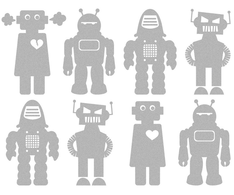 Kiki 15' x 26'' Robots Wallpaper