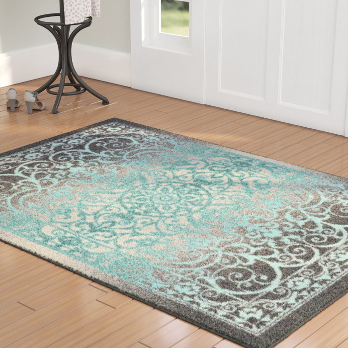 Charlton Home Landen Grey Blue Area Rug Reviews Wayfair Ca Landen Grey Blue Area Rug