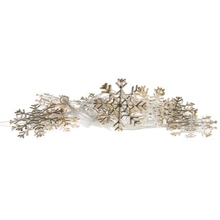 10 Gold/White LED Snowflake String Lights By The Seasonal Aisle