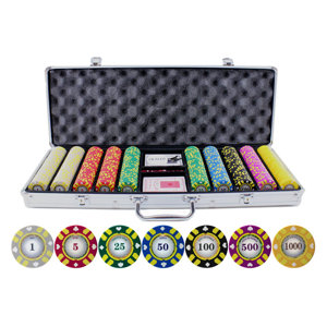 500 Piece Stripe Suited V2 Clay Poker Chips Set