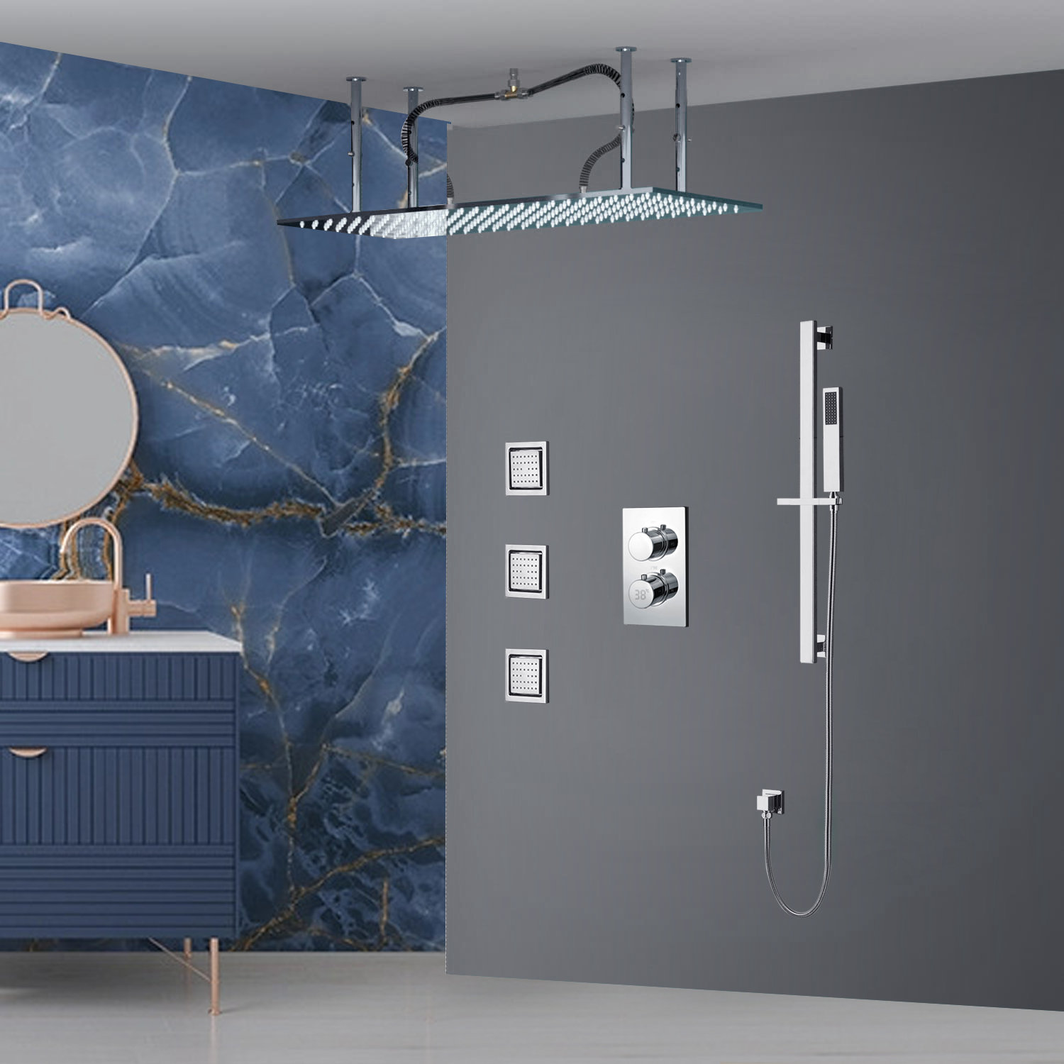 BathSelect Enna Thermostatic Shower Head with Roughin Valve Wayfair