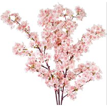 Artificial Cherry Blossom Branch Weeping 43 Inches Pink Spring Flowers