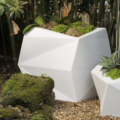 Origami Resin Pot Planter Crescent Garden Color Alpine White