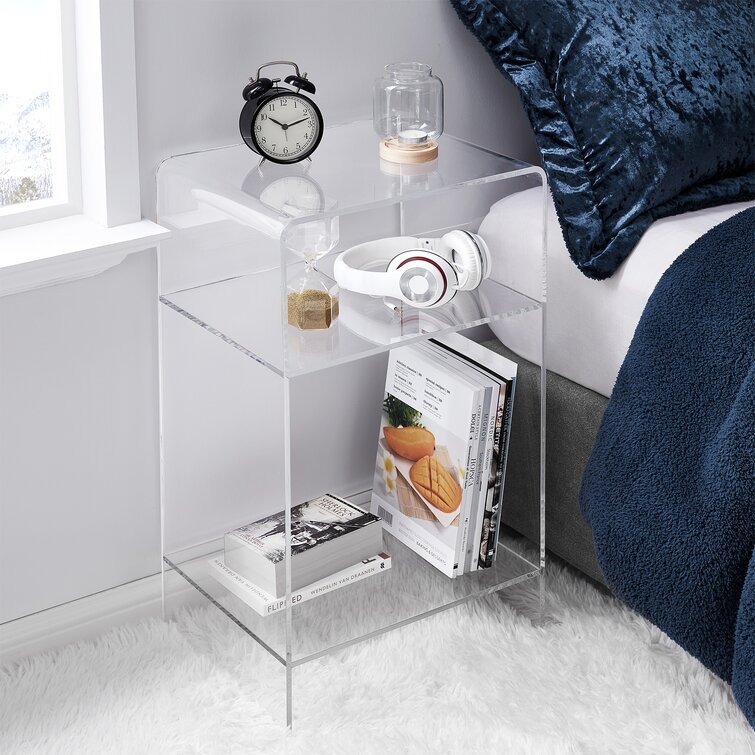 acrylic nightstand with drawer