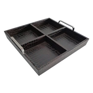 Compartment Tray with Chrome Handle