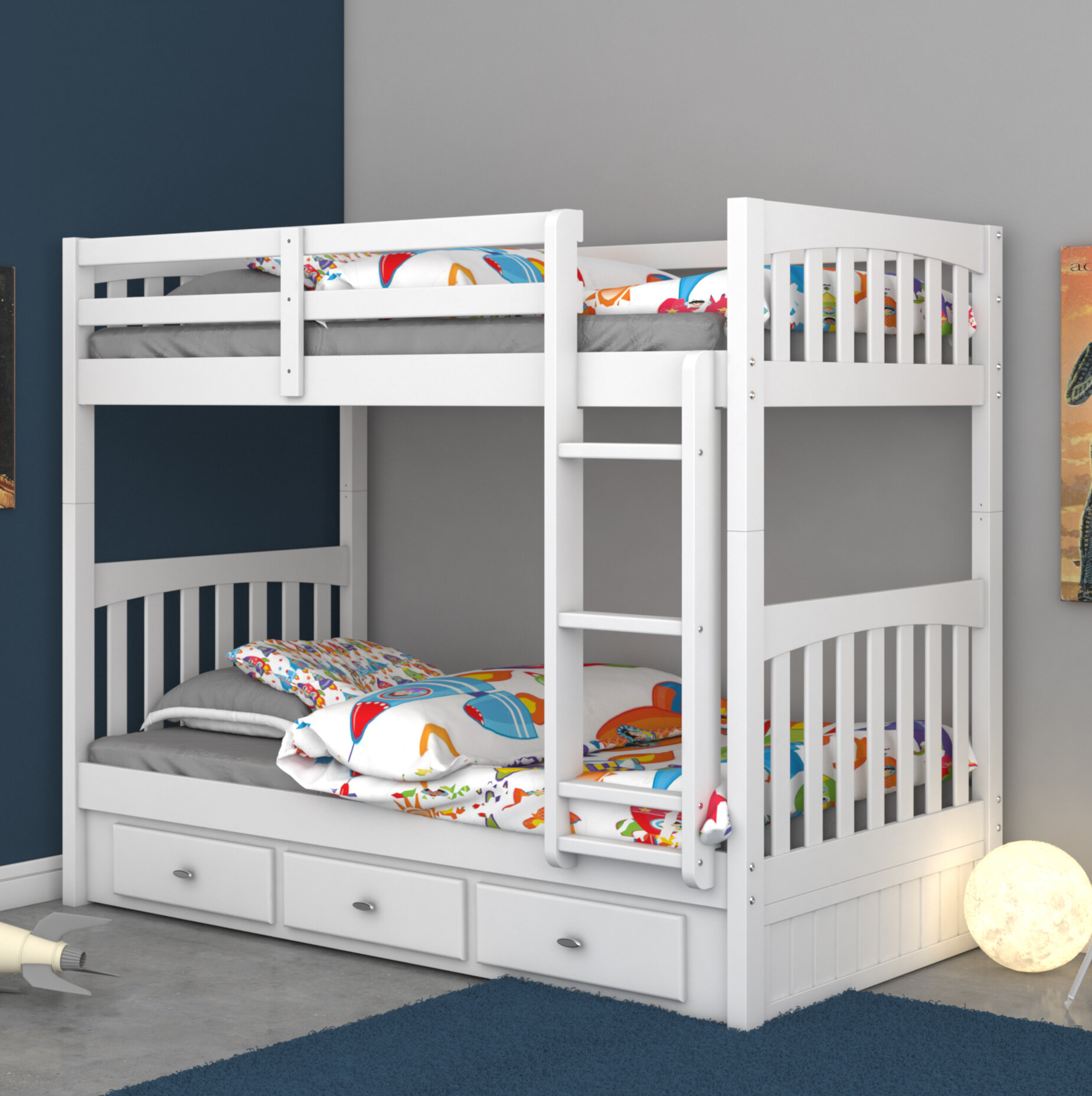 single bunk bed with drawers
