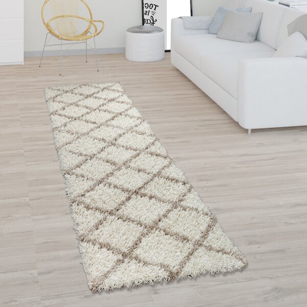 In Black And W In Indoor & Outdoor Rug With Deep-Pile Contrast And Ethnic Look