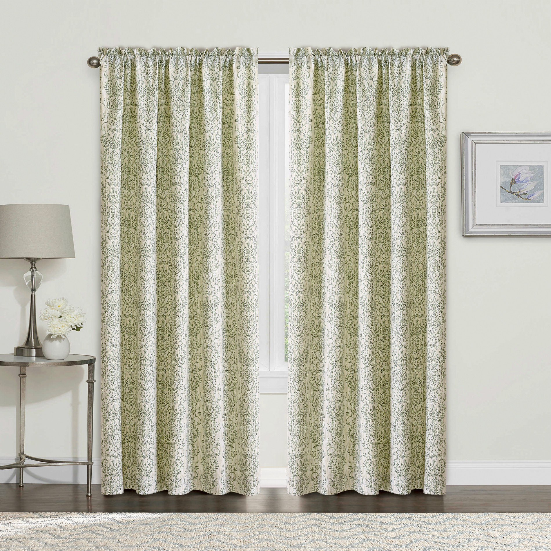 Charlton Home Nika Floral Room Darkening Curtain Panels Wayfair