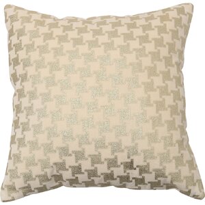 Large Houndstooth Metallic Throw Pillow Cover