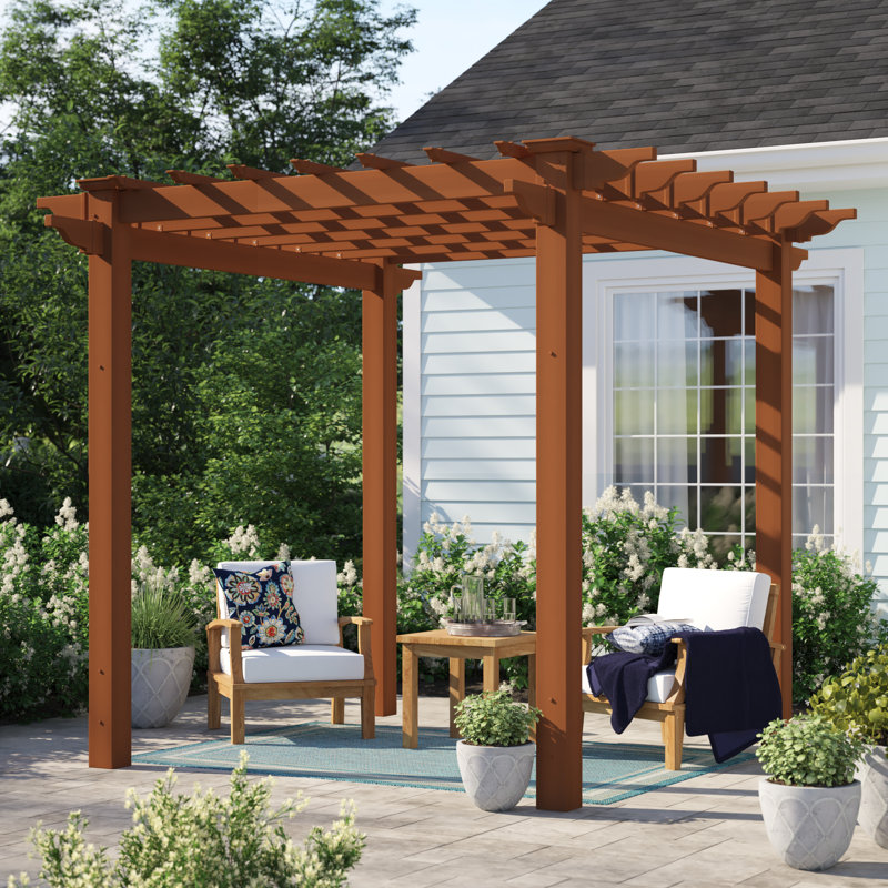 Sol 72 Outdoor Ansonia 7 4 W X 7 4 D Vinyl Pergola Reviews Wayfair