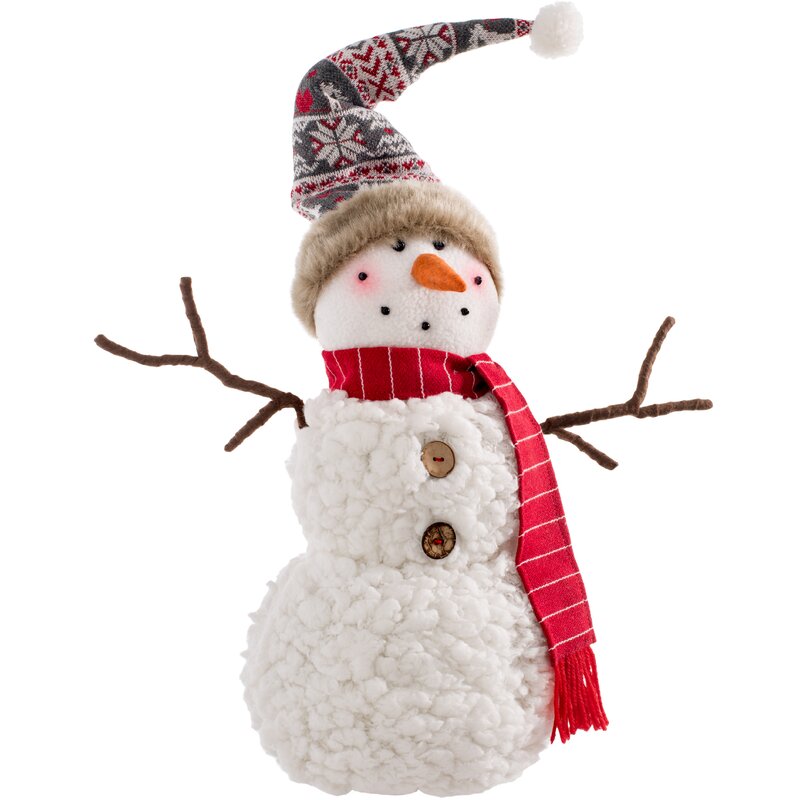 The Seasonal Aisle Standing Christmas Snowman Figurine with Twig Arms ...