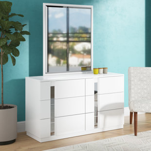 Adelaide 6 Drawer Double Dresser with Mirror by Wade Logan