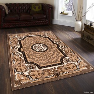 Hand-Woven Beige Area Rug