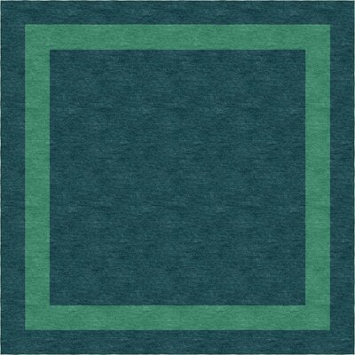 Enlow Border Hand-Tufted Wool Green/Teal Area Rug Red Barrel Studio® Rug Size: Square 4'