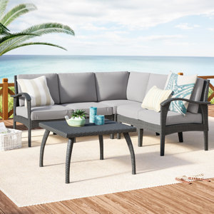 Townsend V-Shape 6 Piece Sectional Seating Group with Cushion