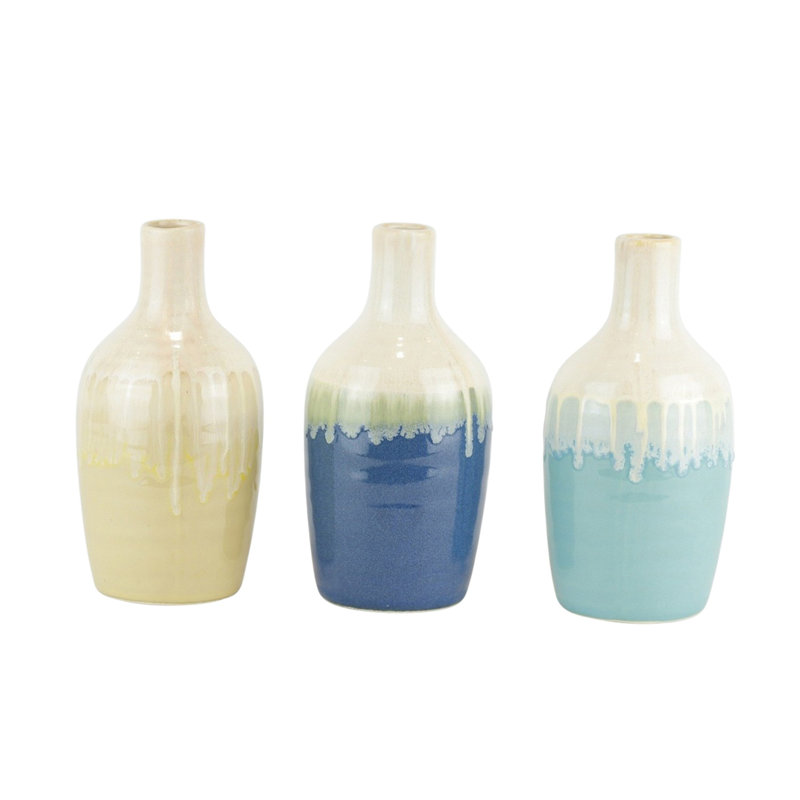 Highland Dunes Clegg Decorative Ceramic 3 Piece Table Vase Set