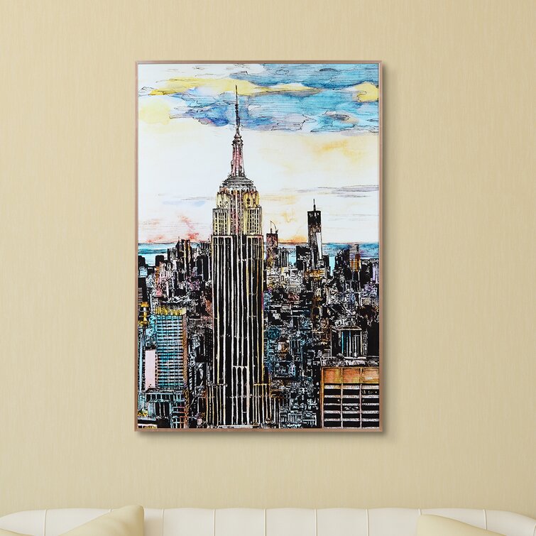 Set of 3 New York City Prints Misty Wall Art NYC Digital Poster Printable Manhattan NYC Picture with The Empire State Building Photo