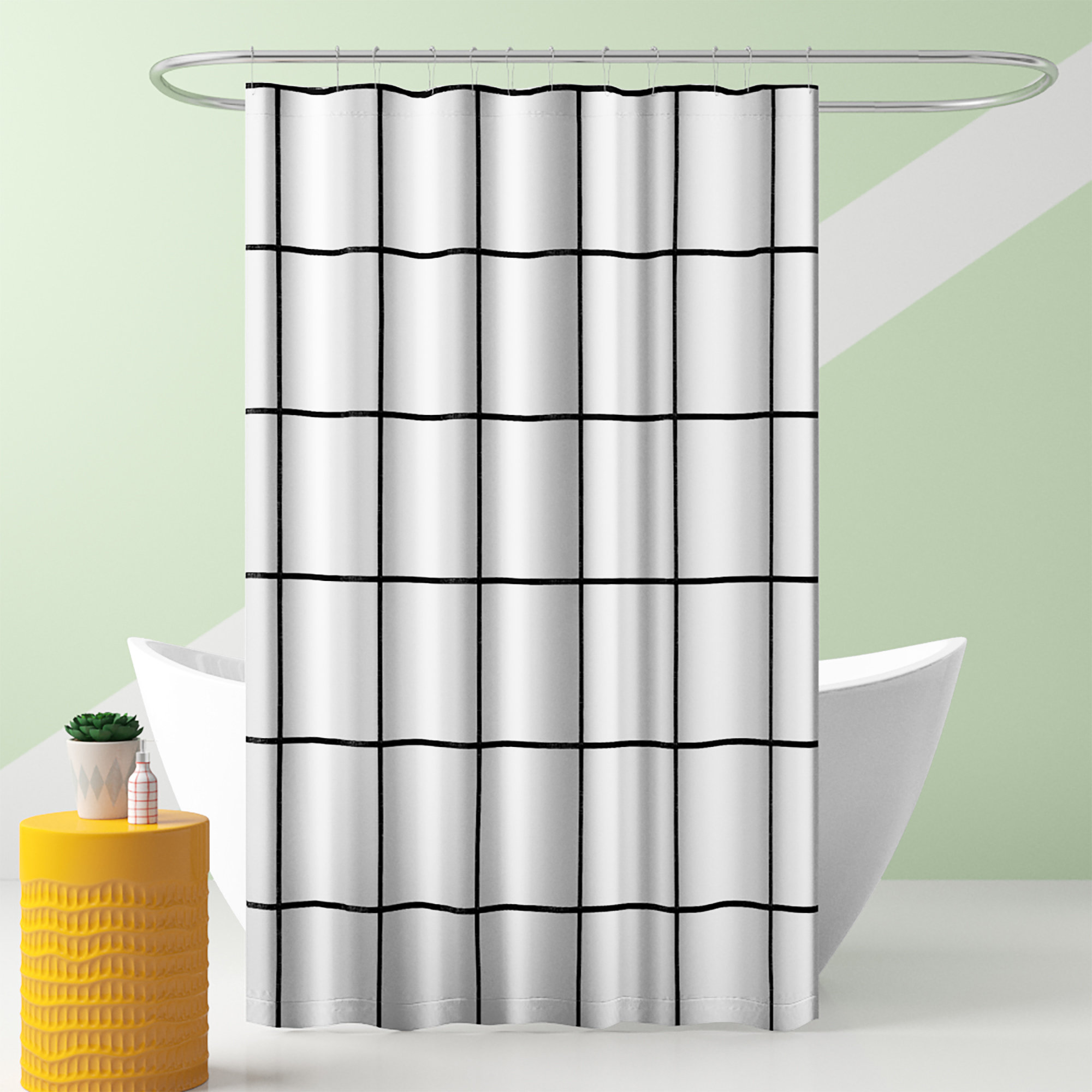 17 Stories Windowpane Shower Curtain Wayfair
