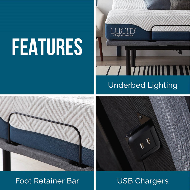 Lucidcomfortcollection Lucid Comfort Collection 10 Firm Gel Memory Foam Mattress And Deluxe Adjustable Base Reviews Wayfair