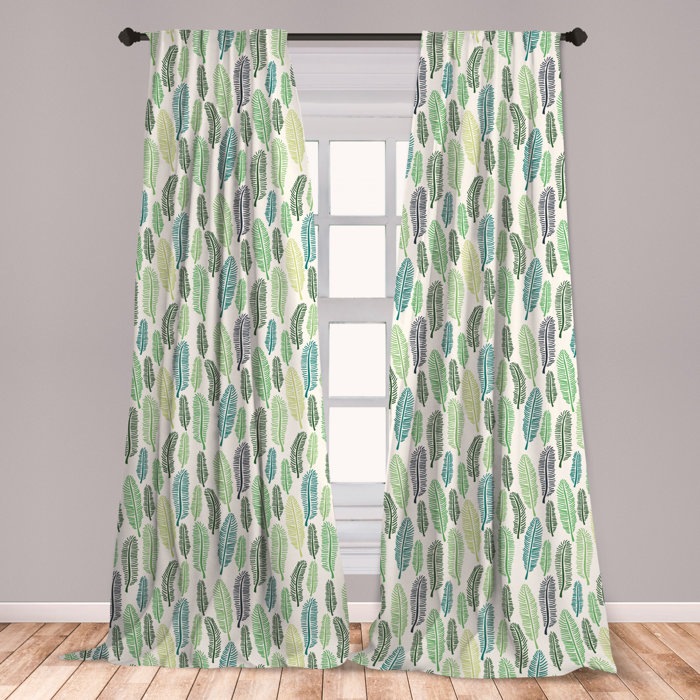 Ambesonne Leaf Window Curtains Doodle Style Leaves Freshness Of The Spring Season Theme Palm Tree Foliage Art Lightweight Decorative Panels Set 2 Ambesonne Leaf Window Curtains Doodle Style Leaves Freshness Of The Spring Season Theme Palm Tree Foliage Art Lightweight Decorative Panels Set 2