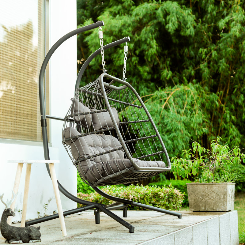 Freeport Park® Bloomsdale 2 Person Wicker Swing Chair ...