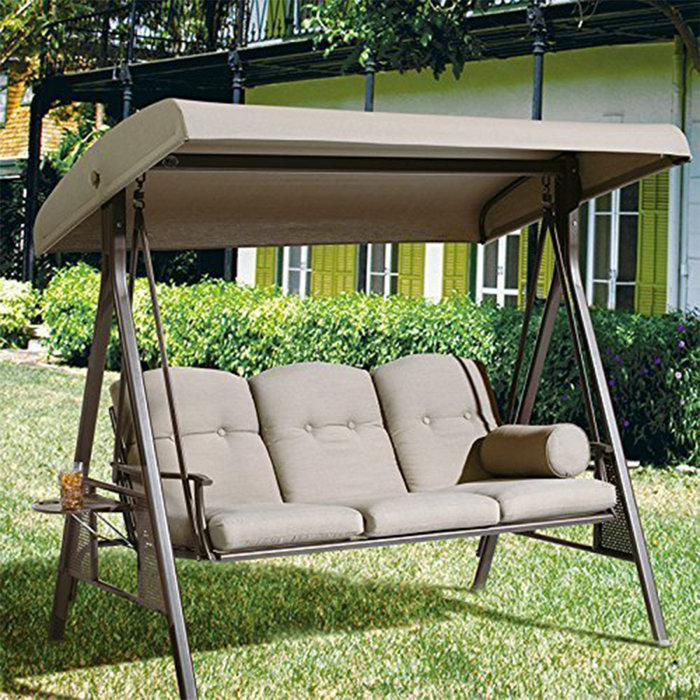 Rohrbaugh 3 Seat Outdoor Porch Swing With Stand
