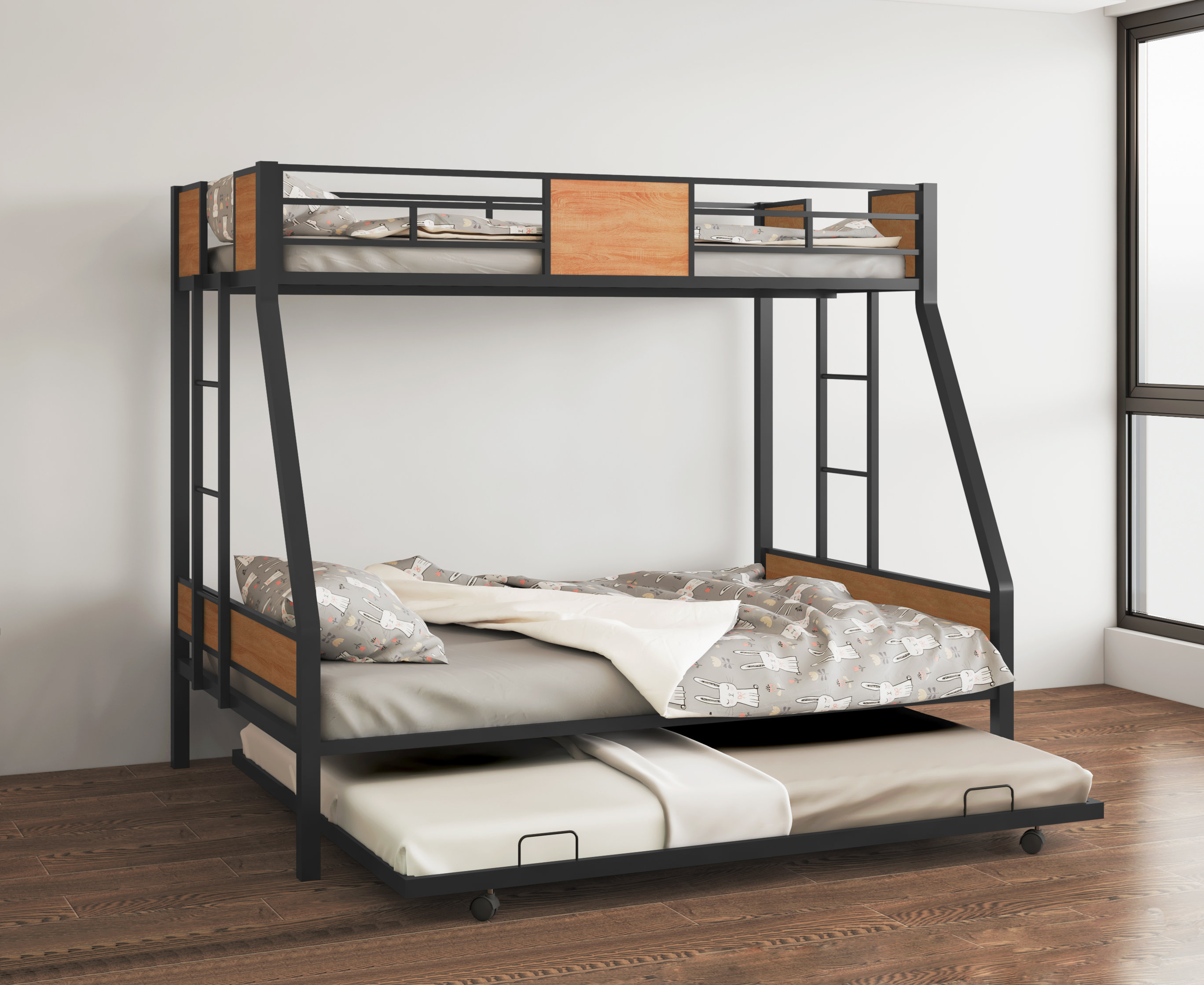 Mason & Marbles Eves Twin Over Full Standard Bunk Bed with Trundle by ...