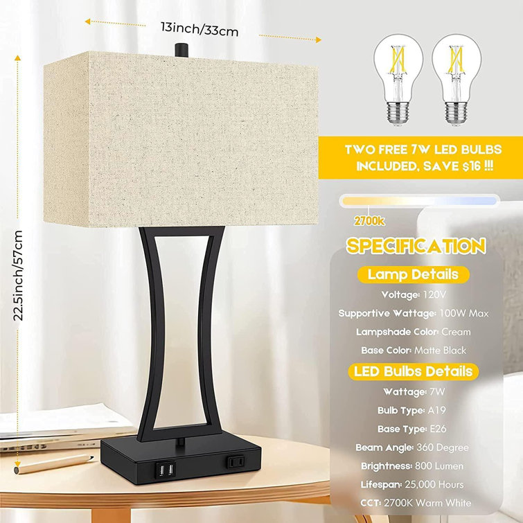 Bedside table lamp bulb wattage clearance