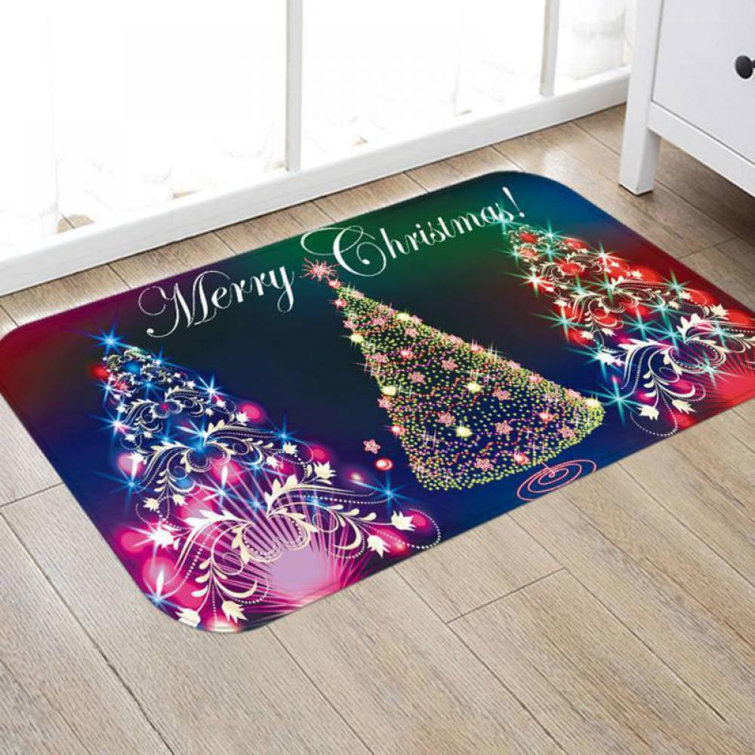 The Holiday Aisle Christmas Mats And Rugs Flannel Fabric Non Slip Rubber Backing Absorbent Bath Rug Home Kitchen Floor Mat Wayfair