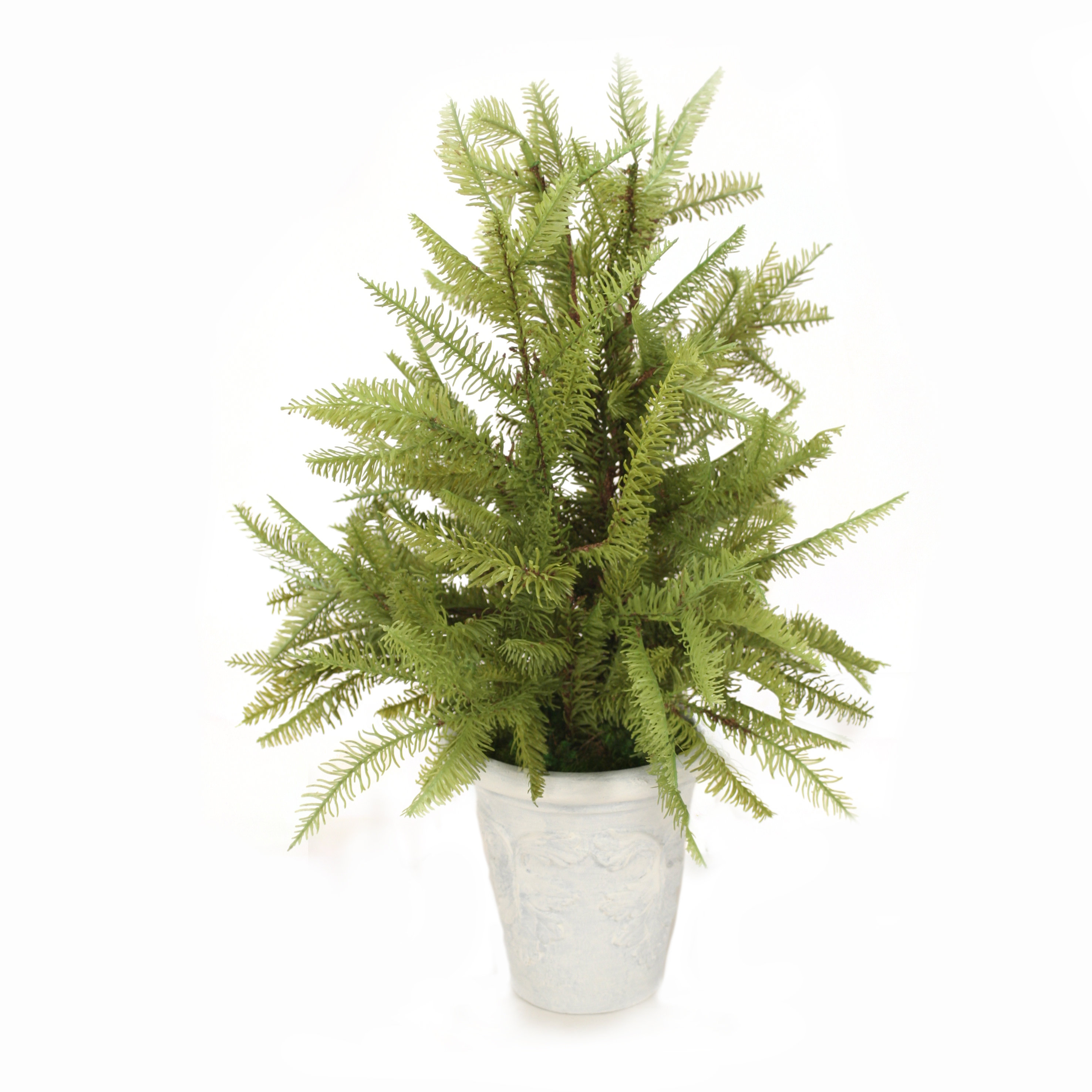 Primrue 32'' Faux Evergreen Tree in Ceramic Pot Wayfair