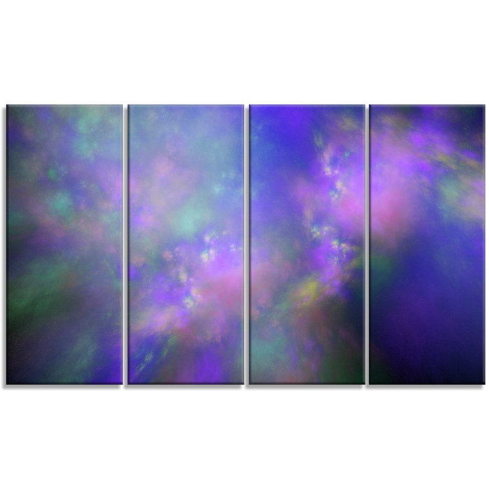 Designart Perfect Purple Starry Sky Painting Print Multi Piece