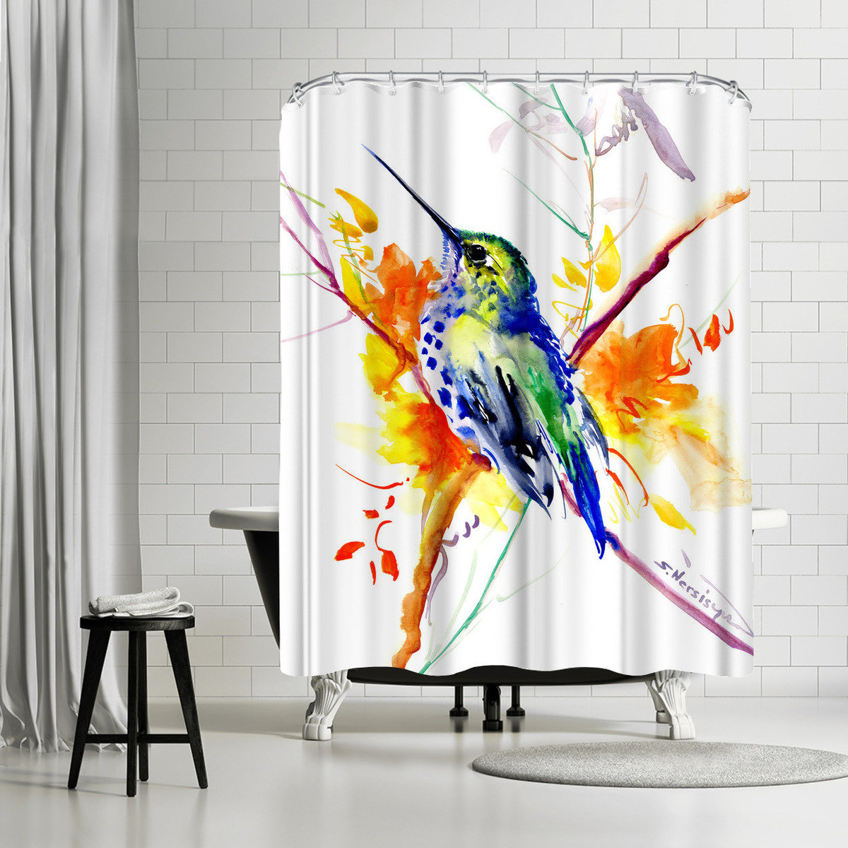East Urban Home Suren Nersisyan Hummingbird 3 Single Shower Curtain Wayfair