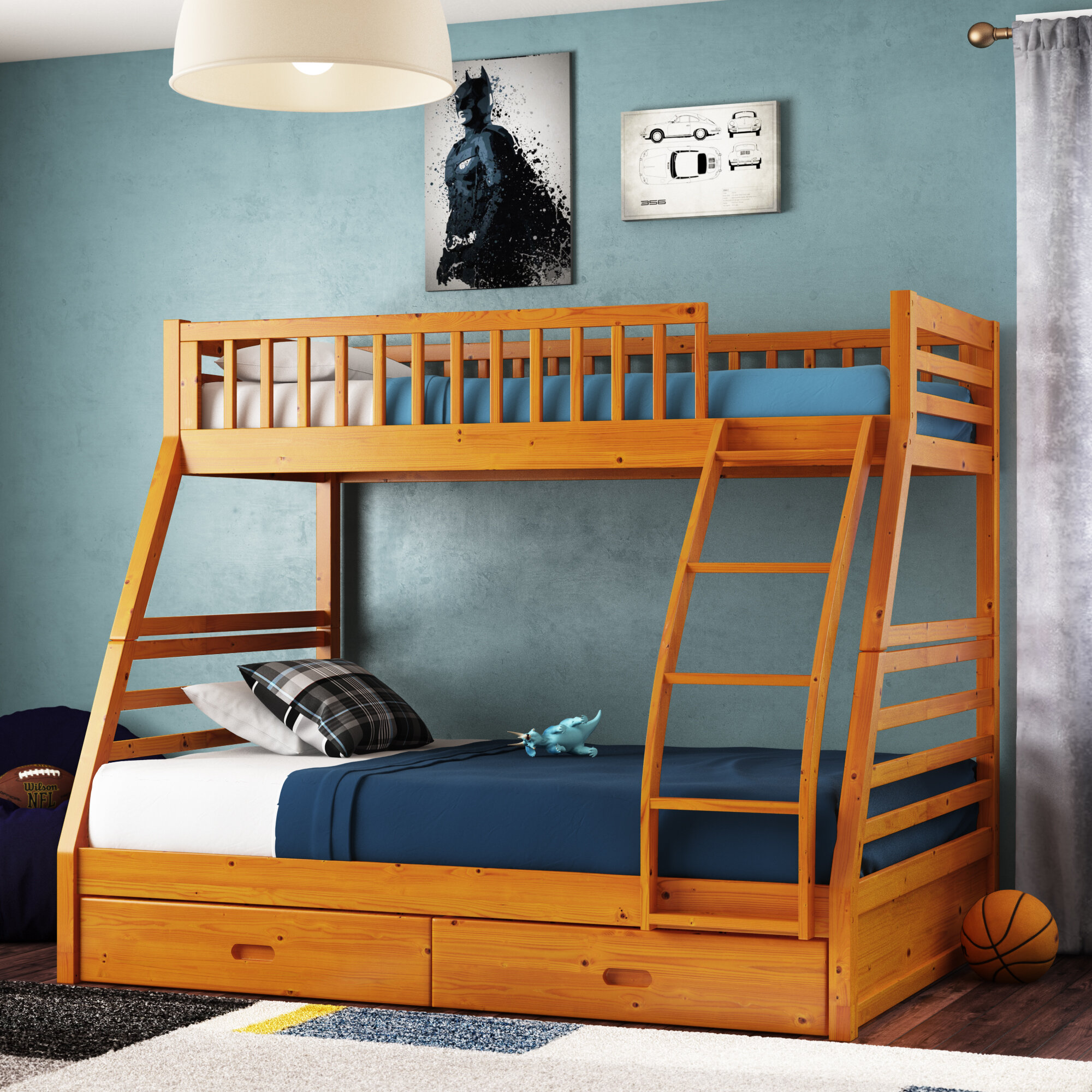 rafael twin over full bunk bed with storage