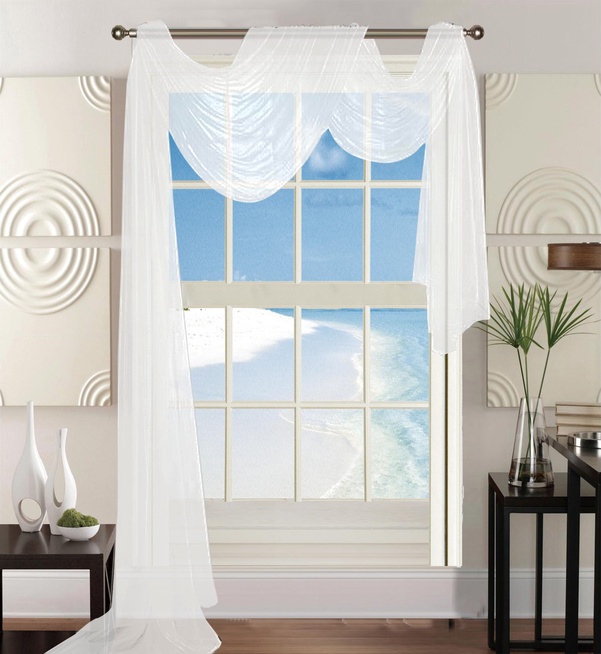 House Of Hampton Agawam Sheer Window Scarf Reviews Wayfair