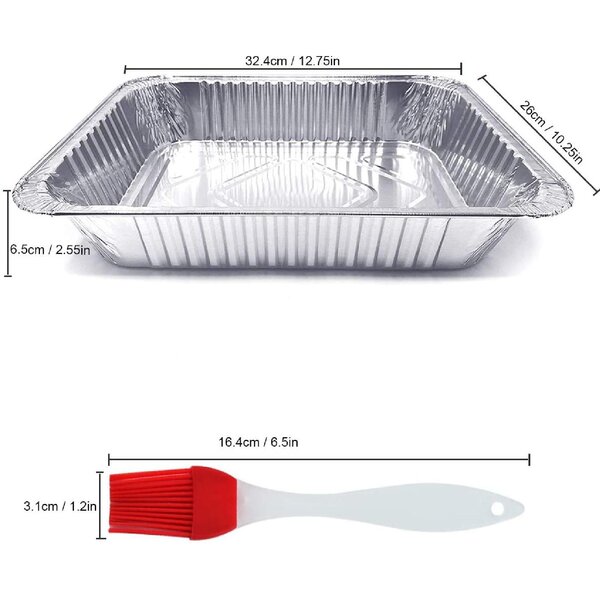10 Pack Aluminum Pans 14.5＂×10.5＂×2.75＂ Disposable foil Oversized Aluminum Pans，Perfect for Reheating，Baking Meal Prep Roasting Turkey Cooking,Roasting 