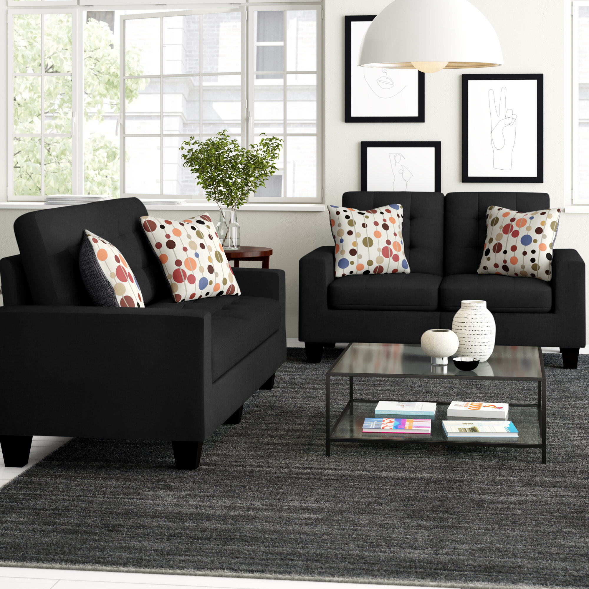 Zipcode Design Amia 2 Piece Living Room Set Reviews Wayfair