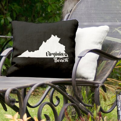 Indoor/Outdoor Throw Pillow East Urban Home Color: Black, Size: 20