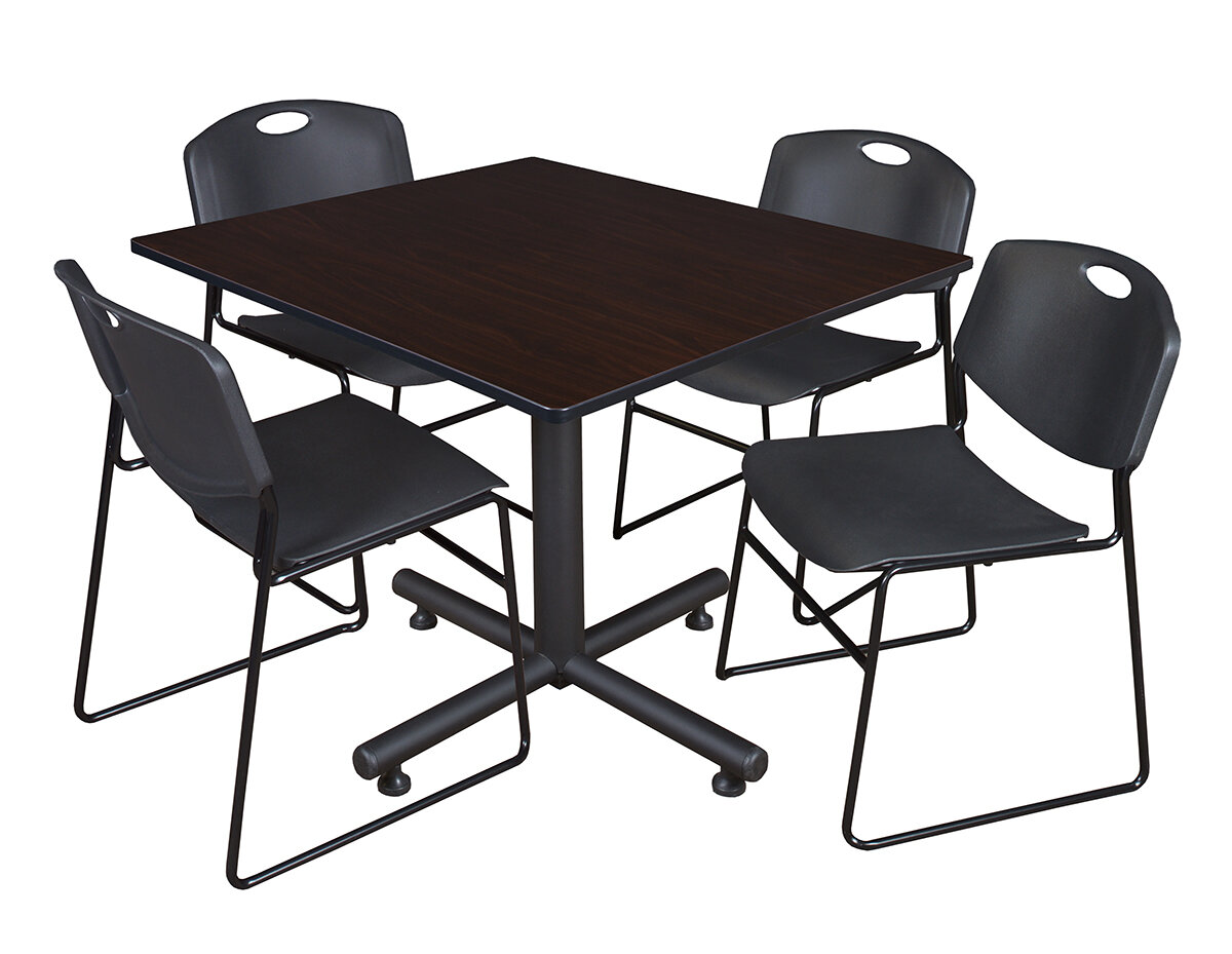Marin 48 Square 5 Piece Breakroom Table And Chair Set